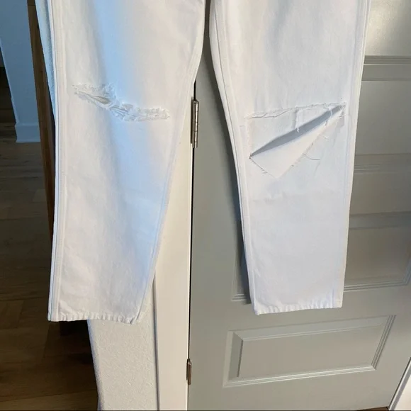 NWT Redone Originals 90s High Rise Loose in White With Rips - Picture 7 of 10